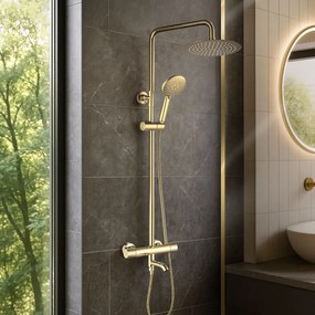 Coloana de dus cu termostat Lungo Diamond Gold