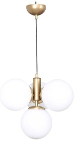 Lustră alb-auriu cu abajur din sticlă ø 15 cm Hector – Squid Lighting