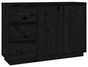 813808 vidaXL Servantă, negru, 111x34x75 cm, lemn masiv de pin