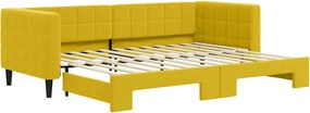 vidaXL Pat de zi cu extensie, galben, 80x200 cm, catifea