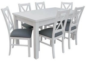 Set de sufragerie pentru 6 persoane Fern (Alb) (piele ecologică Soft 018). 1058649