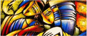 Tablou - Pictură în ulei, îndrăgostiții (120x50 cm)