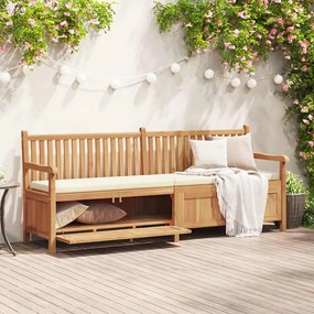 vidaXL Bancă de grădină cu șemineu cu depozitare Maro 228 x 60 x 90 cm