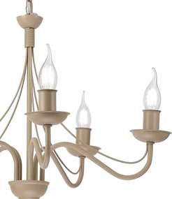 Lustru suspendat pe lanț ANTON 5xE14/60W/230V bej