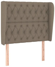 Tablie de pat cu aripioare gri taupe 103x23x118 128 cm textil 1, Gri taupe, 103 x 23 x 118 128 cm