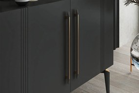 Maner model MEMPHIS, 192 mm, finisaj negru mat/auriu