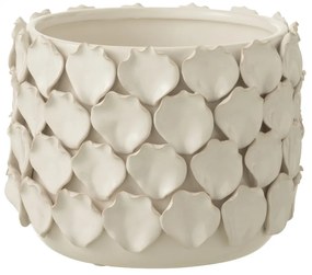 Ghiveci Celine, Ceramica, Alb, 18.5x18.5x14.5 cm