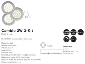 Set de 3 spoturi LED incastrabile Cambio 2W 79440029 NL
