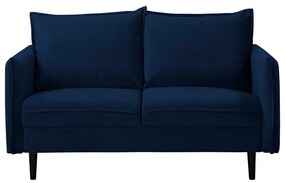 Canapea albastru-închis cu tapițerie din catifea 138 cm Juli – Ropez