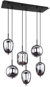 Lustra cu 6 pendule design modern Blacky negru mat