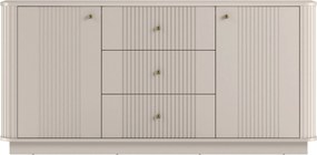 Comodă cu sertare pe soclu Vesper 160 cm - cașmir / mânere aurii