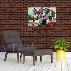 Tablou pe sticlă - Buchet de liliac (70x50 cm)