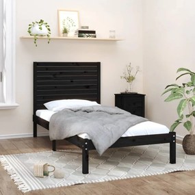 3104597 vidaXL Cadru de pat, negru, 90x200 cm, lemn masiv