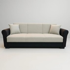 Canapea extensibila 3 loc cu spatiu de depozitare – stofa negru si bej – Country