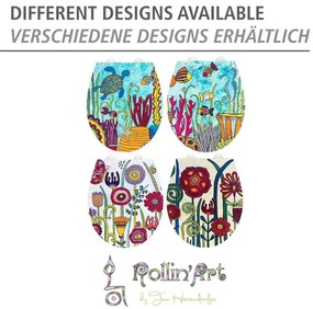 Capac WC 37 x 44,5 cm Easy-Close (cu închidere automată) Rollin'Art Red Blossom – Wenko