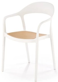 Scaun plastic K530 alb/natur