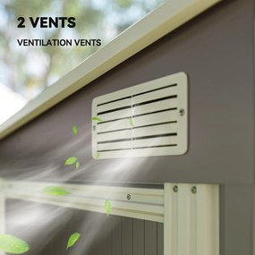 Outsunny Casă din Metal Galvanizat 7 x 5ft, cu Ușă Glisantă | Aosom Romania