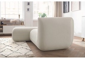 Colțar alb cu tapițerie din catifea reiată (cu colț pe partea stângă ) Lecomte – Bobochic Paris