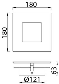 Aplica de perete LED design ambiental DALIA 18x18cm, alb/ auriu