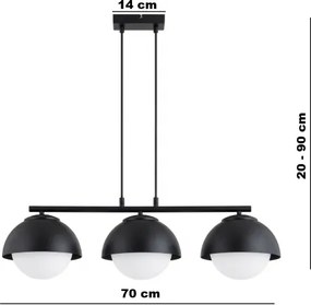 BRILAGI - Candelabru pe cablu COSMO 3xE27/60W/230V negru