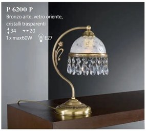 Lampa de masa design clasic realizata manual din alama si Cristal Scholer 6200