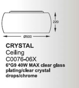 Plafonier LUX diam. 50cm Crystal C0076-06X-F4FZ ZL