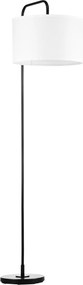 Homcom Lampadar Arcuit, Design Modern cu Abajur din Țesătură și Structură din Oțel, 64x38x163.5 cm, Alba și Neagră, pentru Interior | Aosom Romania