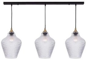 Lustra suspendata design modern Mingo negru, alama, transparent