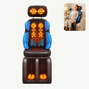 Resigilat: Saltea masaj corp intreg Shiatsu ORTO 174, cu vibratii si incalzire, Negru