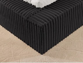 Pat matrimonial negru tapițat cu spațiu de depozitare cu somieră 140x200 cm Cloe – Ropez