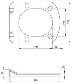 Capac wc soft close slim dreptunghiular culoare alba Deante, Avis