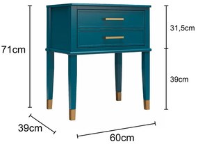 Noptieră gri deschis Westerleigh – CosmoLiving by Cosmopolitan