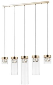 Lustra cu 5 pendule design modern GEM auriu P0389-05E-F7AC ZL