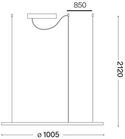 Lustră LED pe cablu Ideal Lux HULAHOOP LED/46W/230V d. 100 cm alb