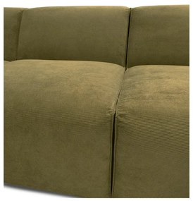 Colțar verde din catifea reiată (cu șezlong pe partea dreaptă) Sting - Scandic