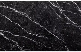 Set de dining 1 + 4, masa neagra RAMOD 100x60 cm + scaun albastru LAVA cu picioare negre