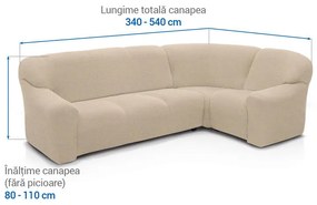 Huse super elastice HARMONIA smântânii colțar (l. 340 - 540 cm)
