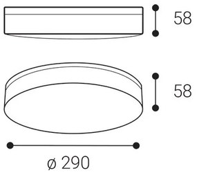LED2 - Corp de iluminat LED pentru baie YPSO, 22W, 230V, 3000/4000K, IP54, Ø 29 cm, alb