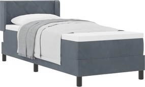 vidaXL Pat cu arcuri cu saltea Gri închis 200 x 80 cm Catifea