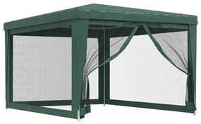 319233 vidaXL Cort de petrecere cu 4 pereți din plasă, verde, 3x4 m, HDPE