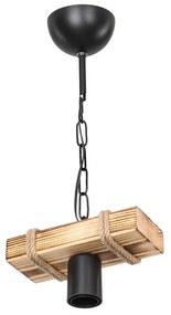 Plafonieră neagră/în culoare naturală 10x20 cm – Squid Lighting