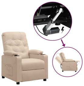 vidaXL Fotoliu cu ridicare, crem, material textil