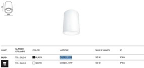 Spot aplicat, plafoniera pentru baie design modern IP65 Zoom alb 8,5cm