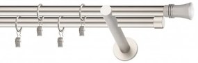 Galerie dubla PICIOR UNIVERSAL - CAPRI- dubla 19/19 - CROM MAT (Alege marime: 360 cm)
