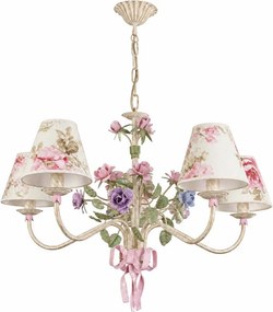 BRILAGI - Lustru pe lanț ROMANCE 5xE14/40W/230V multicolor/bej/patină