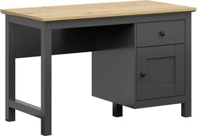 Birou HESEN, gri grafit/stejar artisan, PAL, 120x60x75 cm
