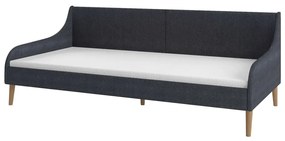 279148 vidaXL Cadru pat de zi cu saltea spumă memorie, gri închis, textil