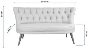 Canapea 2 Locuri, Lemn Solid, Richland Loveseat, Gri