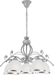 Candelabru cu lanț RETRO II, 5xE27/60W/230V, argintiu