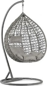 Scaun suspendat gri KOKON cu suport, perna deschisa